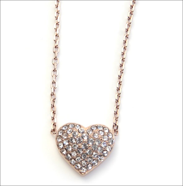マイケルコース MKJ3039791 Pave Rose Gold-Tone Heart Charm Pendant Necklace パヴェ ハートチャーム ネックレス/ペンダント