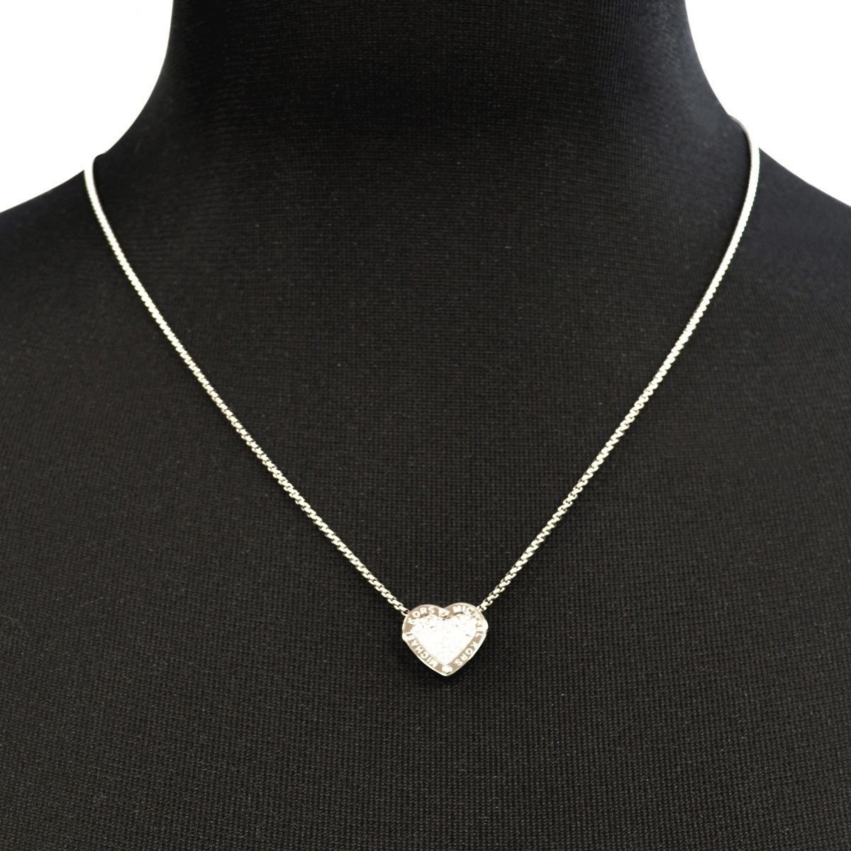 マイケルコース MICHAEL KORS MKJ4143040 Pave Silver-Tone Heart Charm Pendant Necklace パヴェ ハートチャーム ペンダント/ネックレス