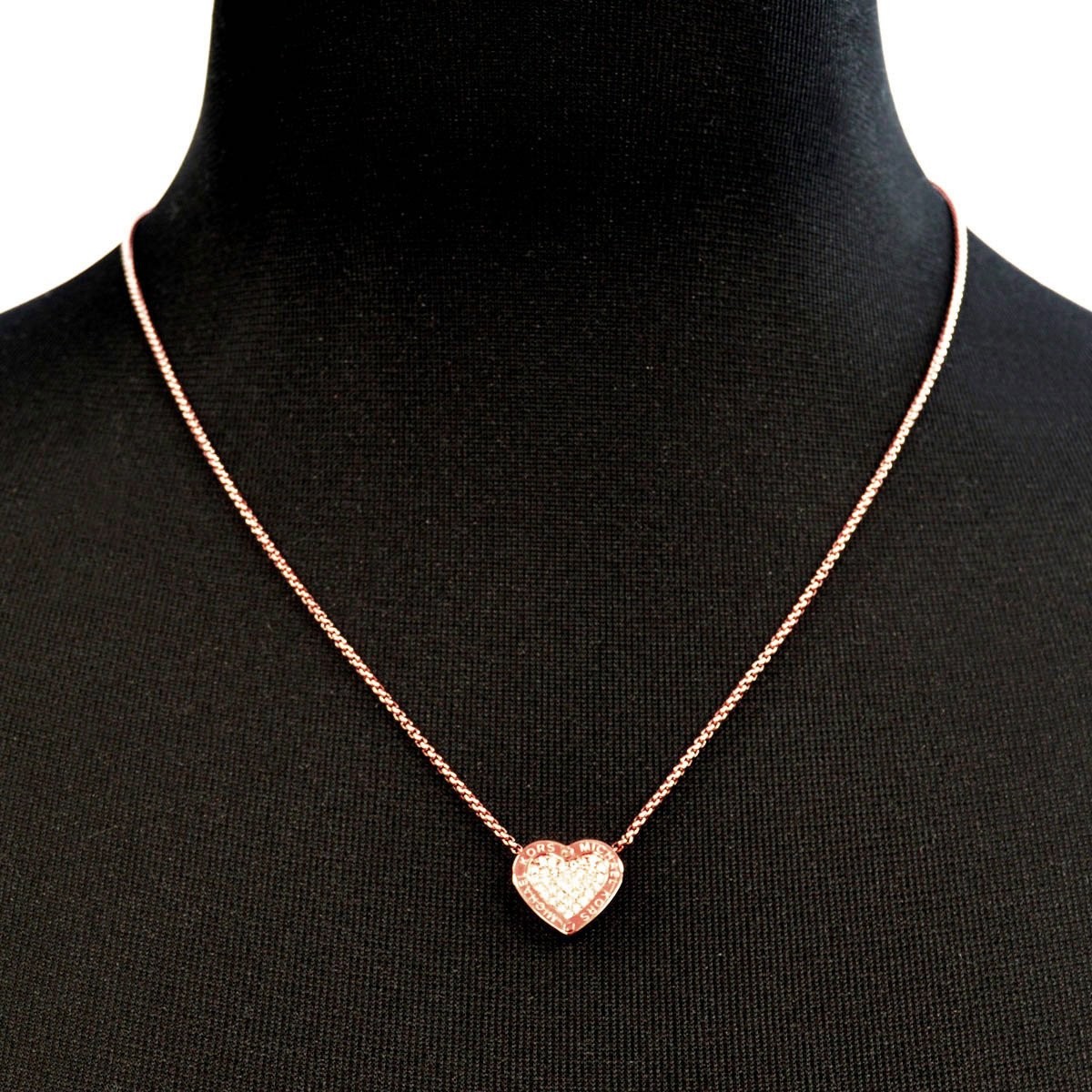 マイケルコース MICHAEL KORS MKJ4144791 Pave Rose Gold-Tone Heart Charm Pendant Necklace パヴェ ハートチャーム ペンダント/ネックレス