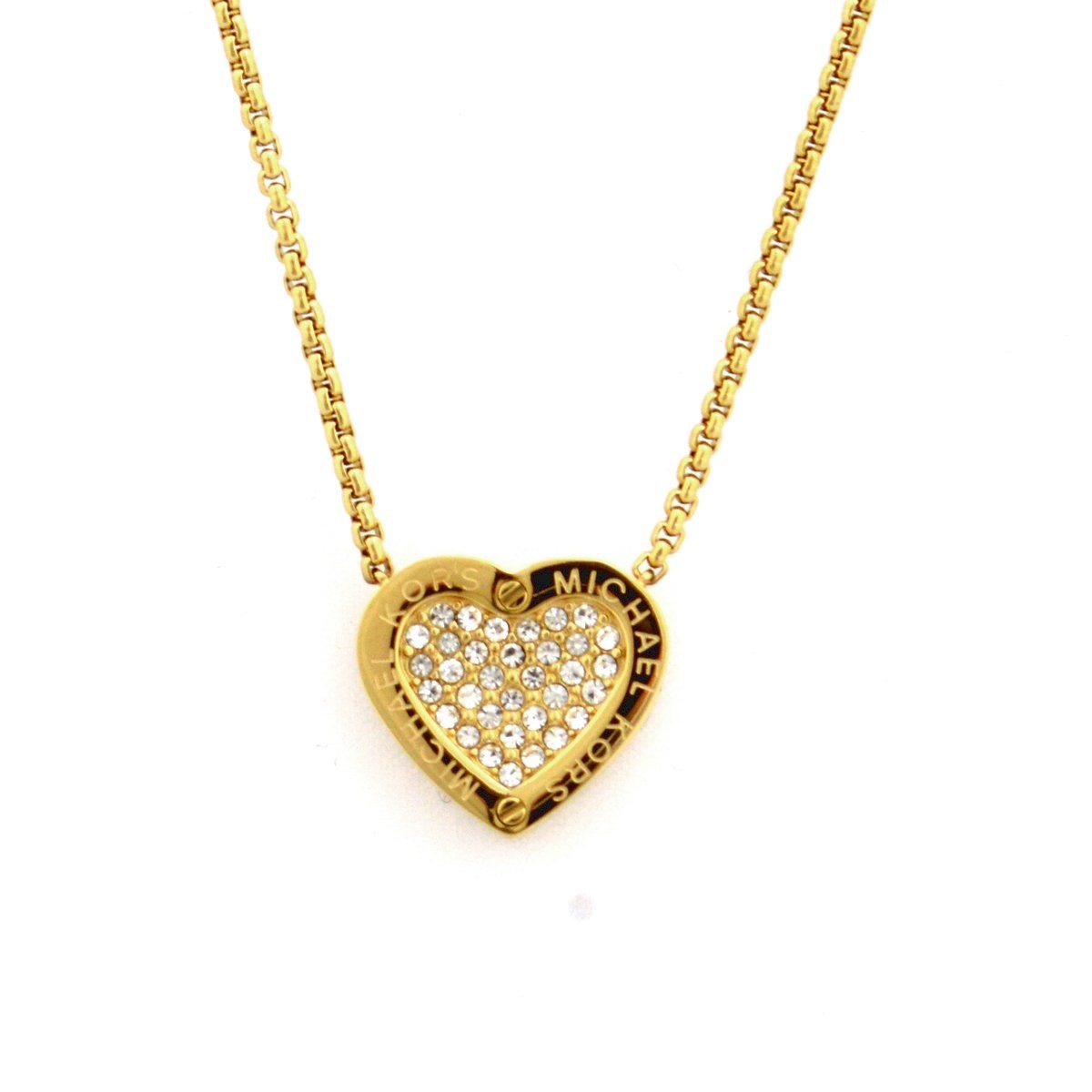 マイケルコース MICHAEL KORS MKJ4265710 Pave Gold-Tone Heart Charm Pendant Necklace パヴェ ハートチャーム ペンダント/ネックレス