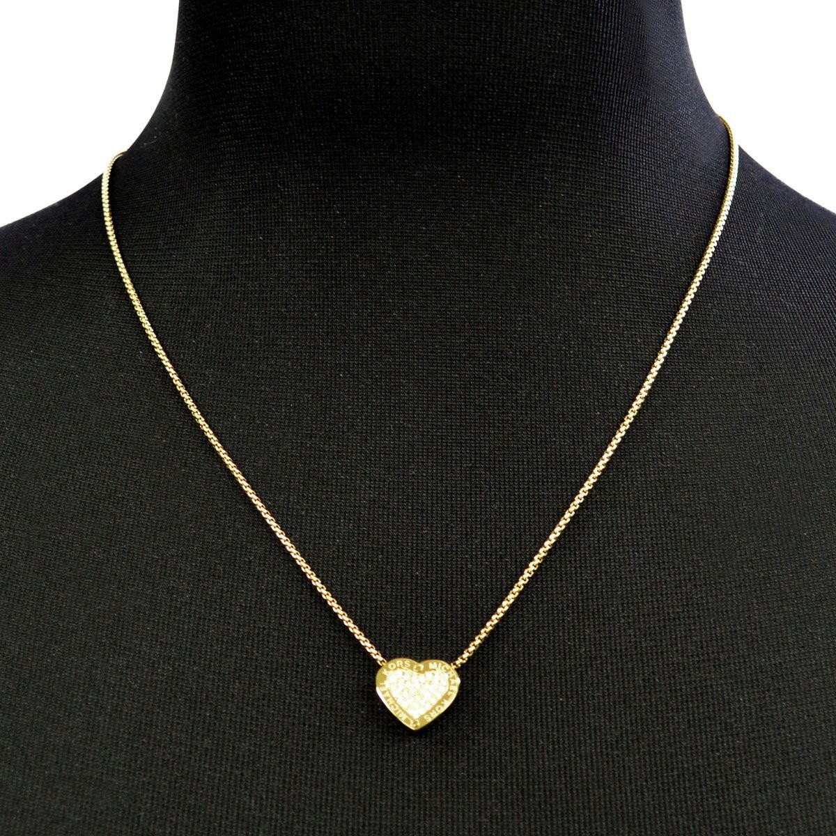 マイケルコース MICHAEL KORS MKJ4265710 Pave Gold-Tone Heart Charm Pendant Necklace パヴェ ハートチャーム ペンダント/ネックレス