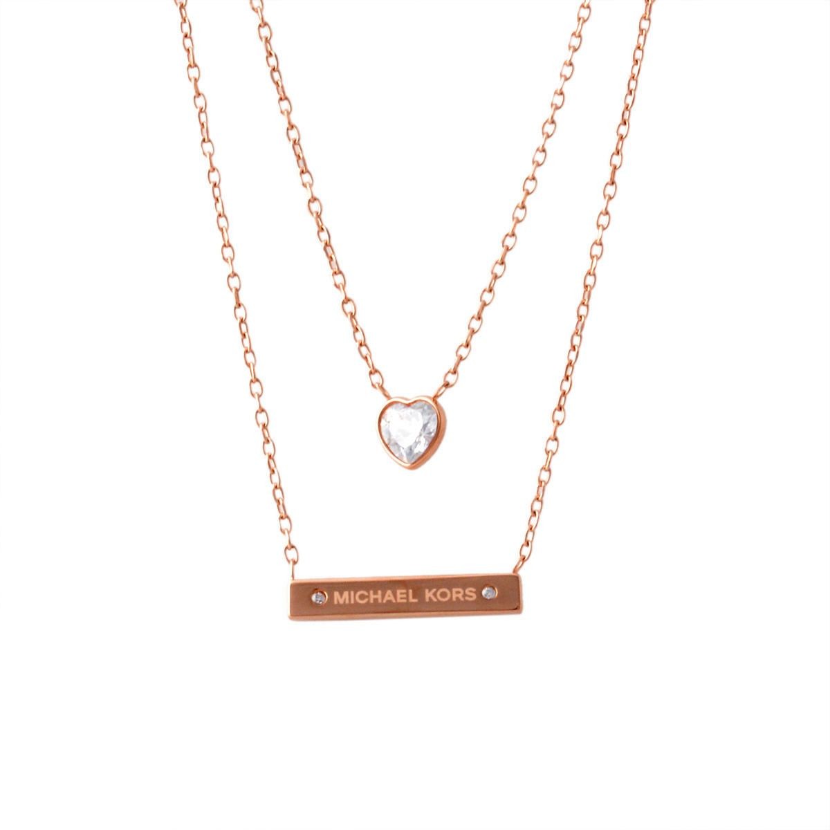 マイケルコース MICHAEL KORS MKJ6024791 MODERN Brilliance ハートクリスタル＆バー　ダブル ペンダント ネックレス