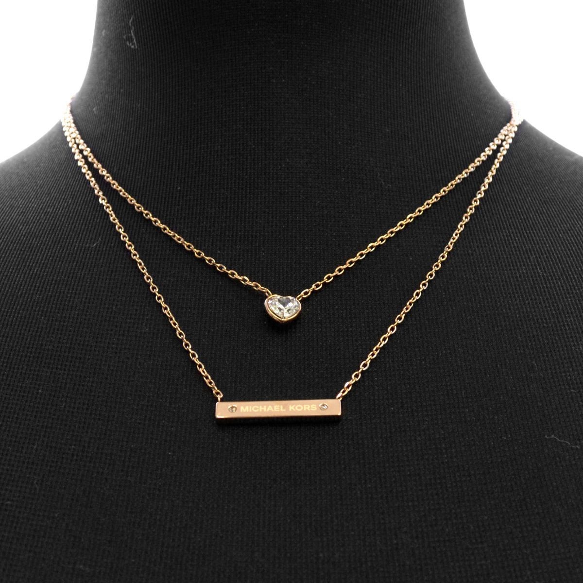マイケルコース MICHAEL KORS MKJ6024791 MODERN Brilliance ハートクリスタル＆バー　ダブル ペンダント ネックレス
