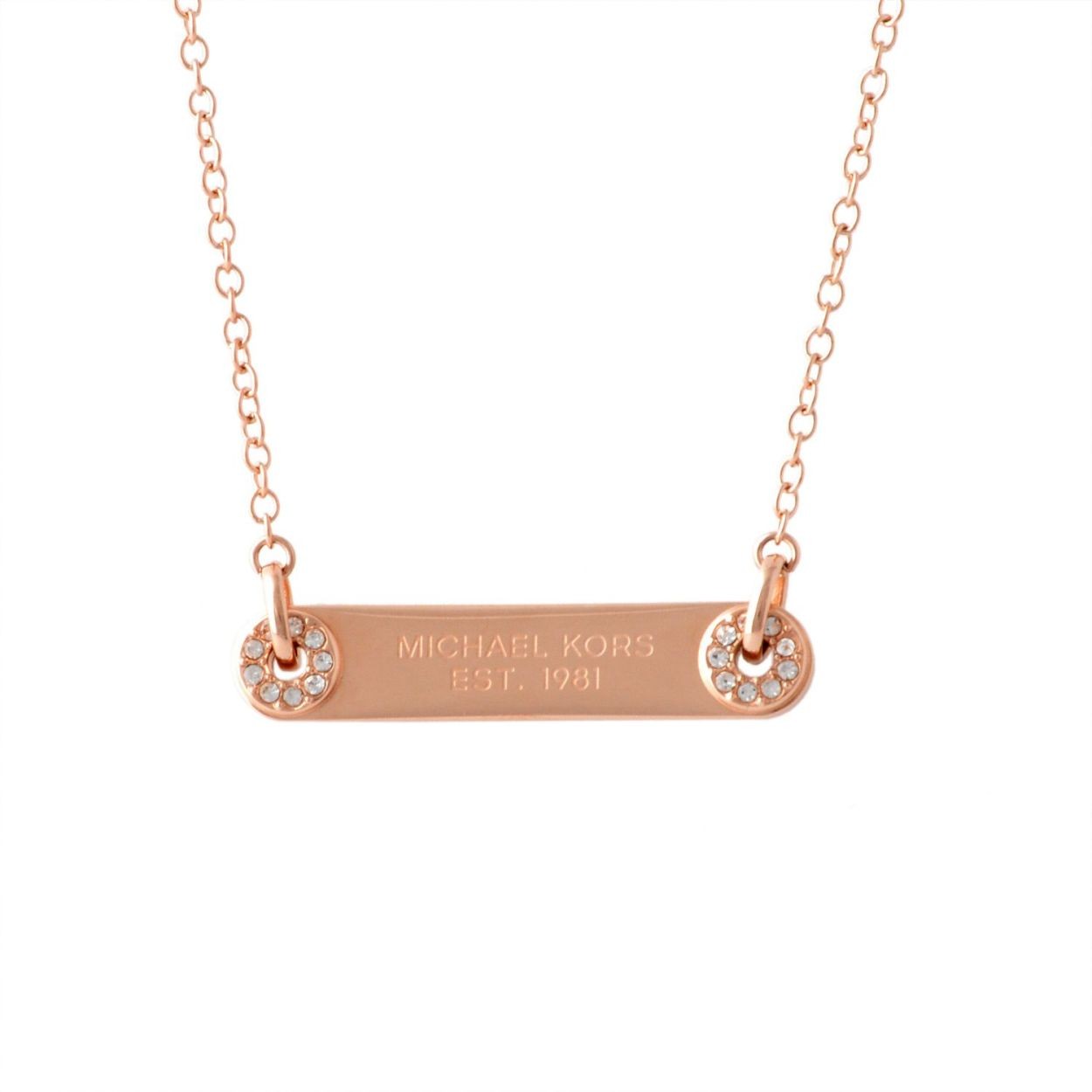 マイケルコース MICHAEL KORS MKJ6384791 Haute Hardware パヴェ ロゴプレート ネックレス ペンダント