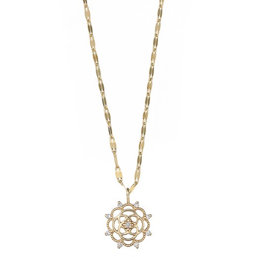マレア リッチ Marea rich 13KJ-04 K10×ダイアモンド ローズモチーフ ネックレス ペンダント Precious Rose Necklace