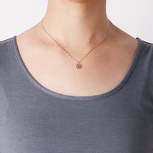 マレア リッチ Marea rich 13KJ-04 K10×ダイアモンド ローズモチーフ ネックレス ペンダント Precious Rose Necklace
