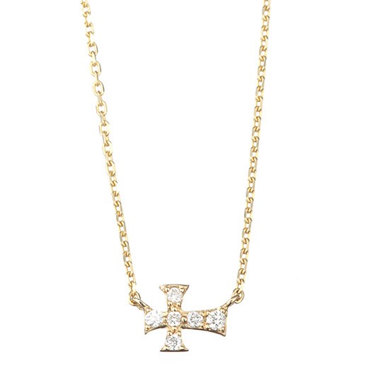 マレア リッチ Marea rich 14KJ-14 K10×ダイアモンド クロス ネックレス ペンダント Precious Cross Necklace