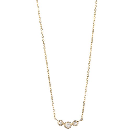 マレア リッチ Marea rich 14KJ-16 K10×ダイアモンド 3粒ダイア ネックレス ペンダント Precious Standard Necklace