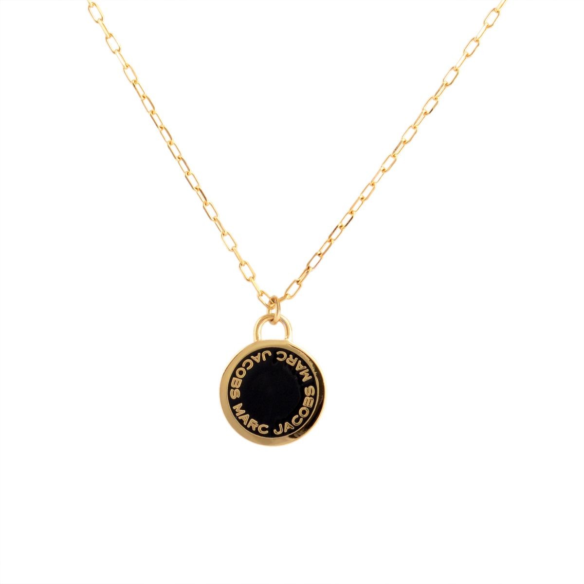 マークジェイコブス MARC JACOBS M0008546-062 Black/Oro ロゴ ディスク エナメル ペンダント/ネックレス Logo Disc Enamel Pendant