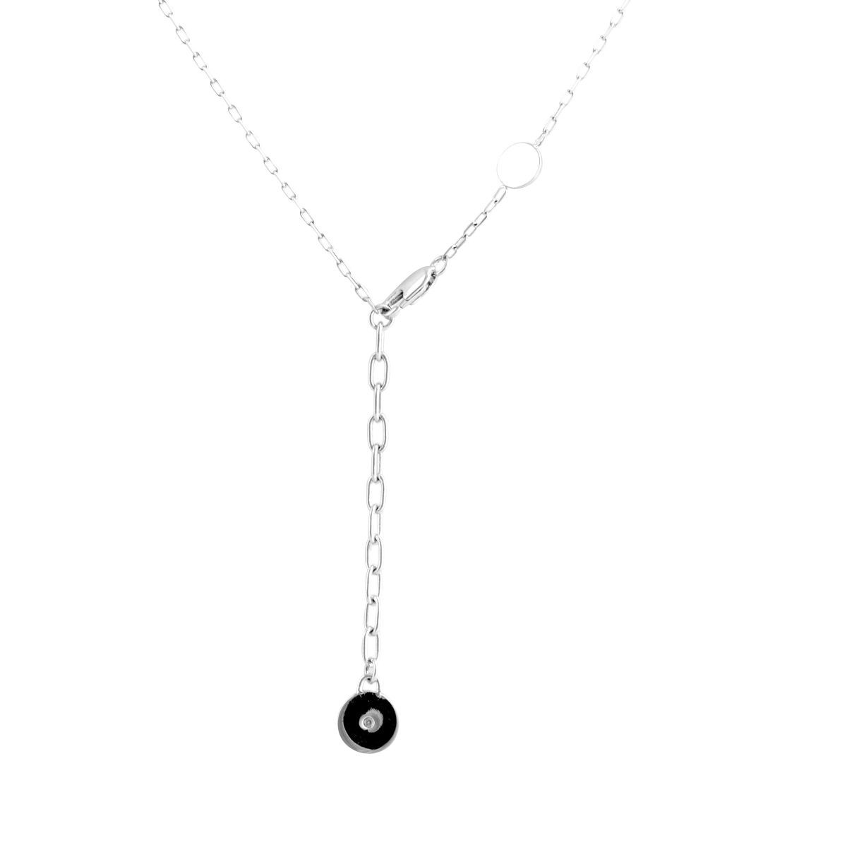 マークジェイコブス MARC JACOBS M0008546-068 Black/Argento ロゴ ディスク エナメル ペンダント/ネックレス Logo Disc Enamel Pendant