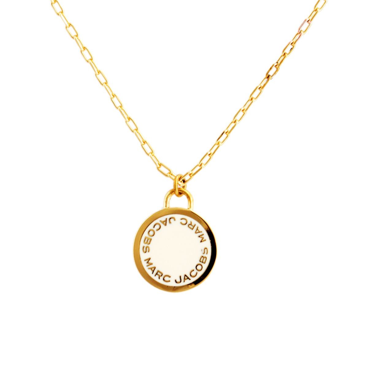 マークジェイコブス MARC JACOBS M0008546-106 Cream ロゴ ディスク エナメル ペンダント/ネックレス Logo Disc Enamel Pendant