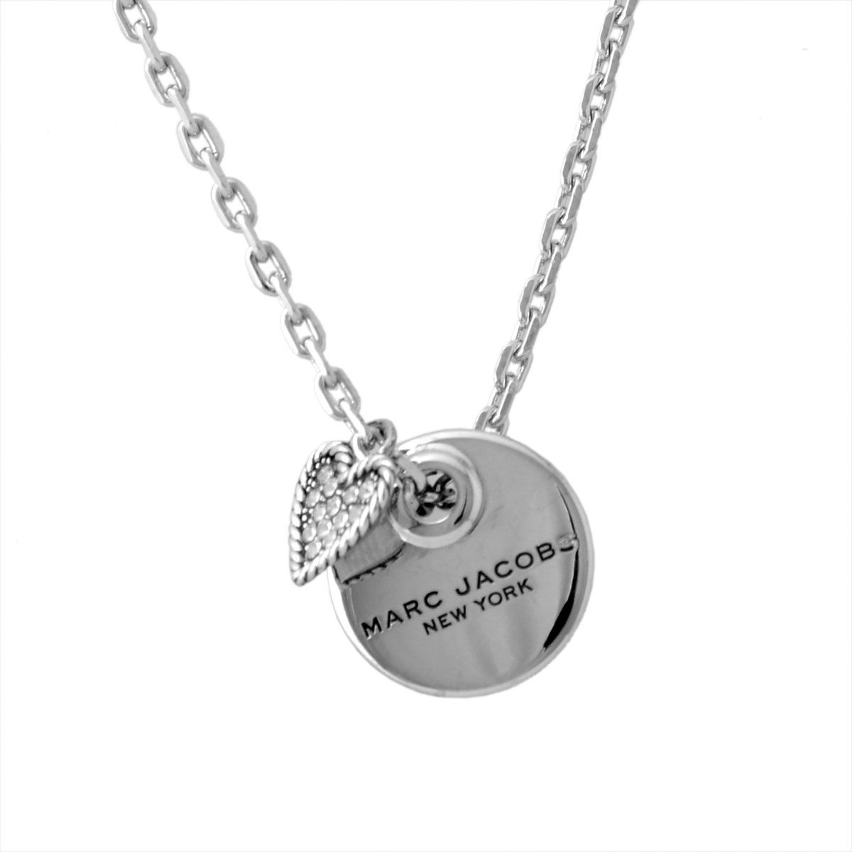 マークジェイコブス MARC JACOBS M0010376-169 Crystal/Silver  コイン ハート ペンダント ネックレス MJ coin heart pendant