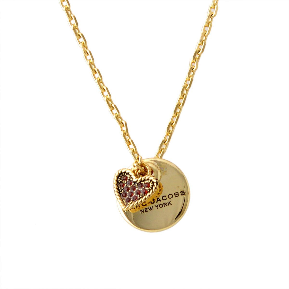 マークジェイコブス MARC JACOBS M0010376-600 Red コイン ハート ペンダント ネックレス MJ coin heart pendant