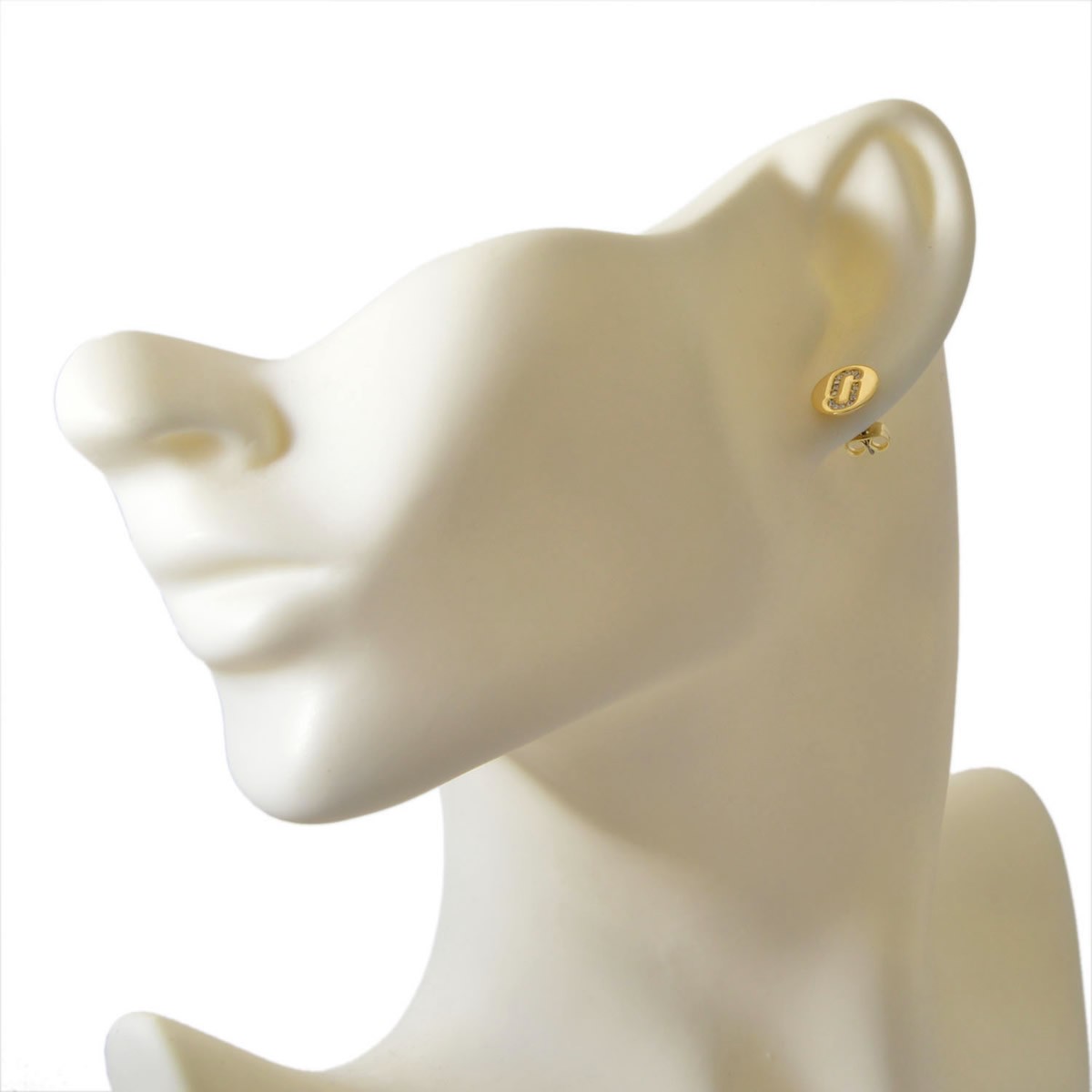 マークジェイコブス MARC JACOBS M0011472-710 Gold クリスタル 「J」ロゴモチーフ ディスク スタッド ピアス Icon Crystal Studs