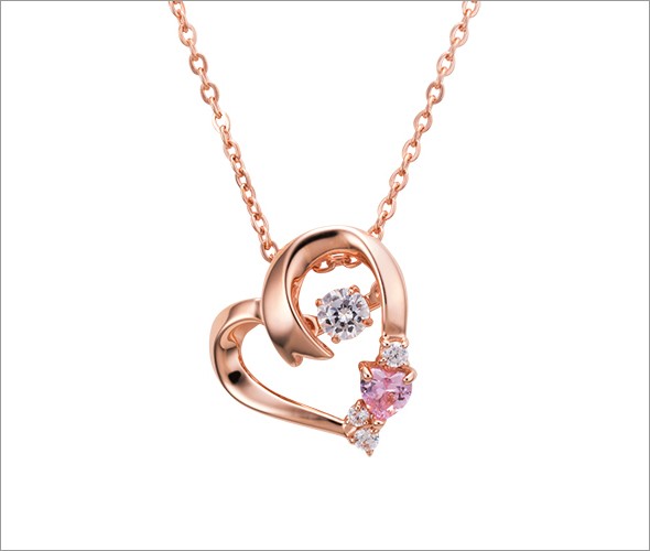 ホワイトクローバー white clover WCFP001PG 【Swing Stone】 スウィングストーン シリーズ 揺れ続ける不思議なキュービック ネックレス マーメイド ハート型 ピンク