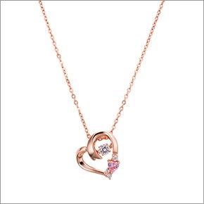 ホワイトクローバー white clover WCFP001PG 【Swing Stone】 スウィングストーン シリーズ 揺れ続ける不思議なキュービック ネックレス マーメイド ハート型 ピンク