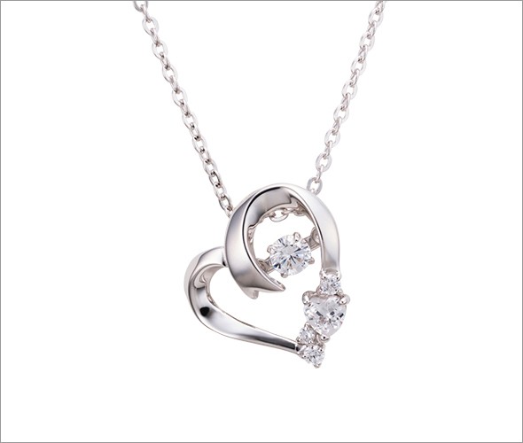 ホワイトクローバー white clover WCFP001RD 【Swing Stone】 スウィングストーン シリーズ 揺れ続ける不思議なキュービック ネックレス マーメイド ハート型 シルバー