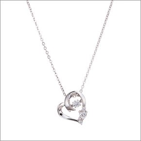 ホワイトクローバー white clover WCFP001RD 【Swing Stone】 スウィングストーン シリーズ 揺れ続ける不思議なキュービック ネックレス マーメイド ハート型 シルバー