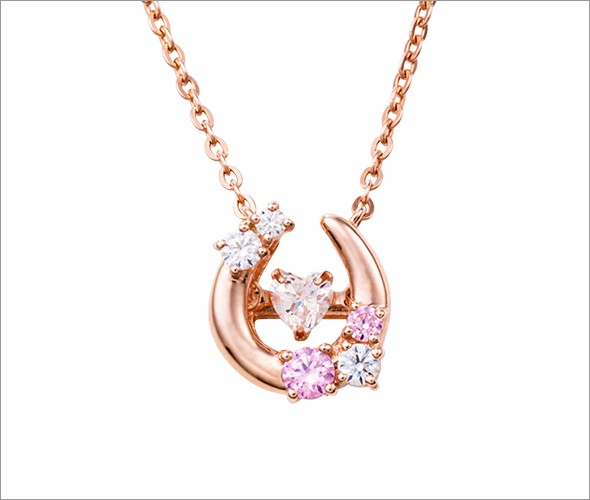 ホワイトクローバー white clover WCFP002PG 【Swing Stone】 スウィングストーン シリーズ 揺れ続ける不思議なキュービック ネックレス ホースシュー 馬蹄型 ピンク