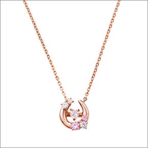 ホワイトクローバー white clover WCFP002PG 【Swing Stone】 スウィングストーン シリーズ 揺れ続ける不思議なキュービック ネックレス ホースシュー 馬蹄型 ピンク