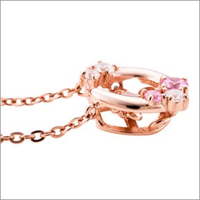 ホワイトクローバー white clover WCFP002PG 【Swing Stone】 スウィングストーン シリーズ 揺れ続ける不思議なキュービック ネックレス ホースシュー 馬蹄型 ピンク