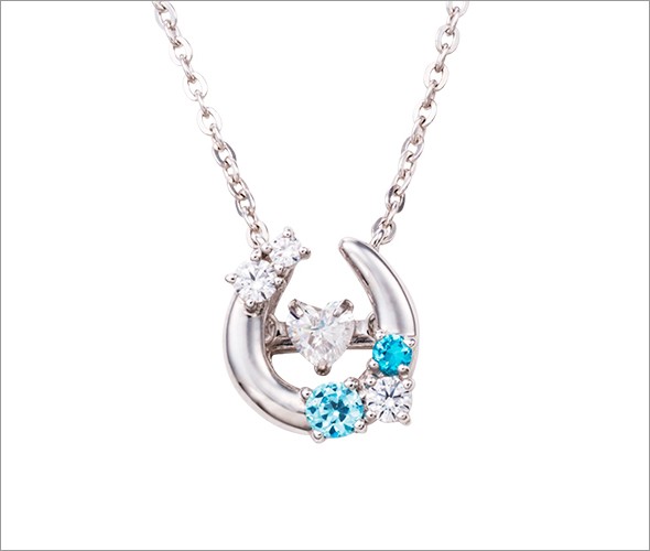 ホワイトクローバー white clover WCFP002RD 【Swing Stone】 スウィングストーン シリーズ 揺れ続ける不思議なキュービック ネックレス ホースシュー 馬蹄型 シルバー