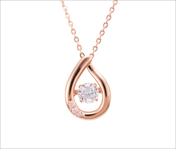 ホワイトクローバー white clover WCFP003PG 【Swing Stone】 スウィングストーン シリーズ 揺れ続ける不思議なキュービック ネックレス ティアドロップ しずく型 ピンク