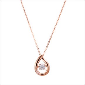 ホワイトクローバー white clover WCFP003PG 【Swing Stone】 スウィングストーン シリーズ 揺れ続ける不思議なキュービック ネックレス ティアドロップ しずく型 ピンク