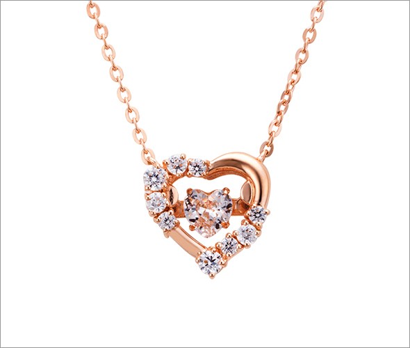 ホワイトクローバー white clover WCFP005PG 【Swing Stone】 スウィングストーン シリーズ 揺れ続ける不思議なキュービック ネックレス ハート型 ピンク