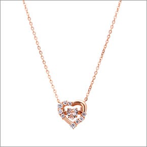 ホワイトクローバー white clover WCFP005PG 【Swing Stone】 スウィングストーン シリーズ 揺れ続ける不思議なキュービック ネックレス ハート型 ピンク