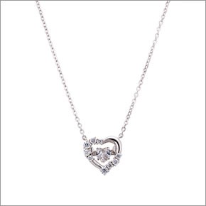 ホワイトクローバー white clover WCFP005RD 【Swing Stone】 スウィングストーン シリーズ 揺れ続ける不思議なキュービック ネックレス ハート型 シルバー