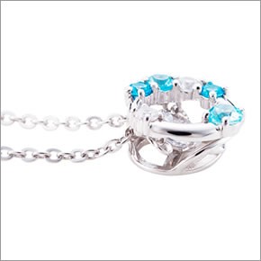 ホワイトクローバー white clover WCFP009RD 【Swing Stone】 スウィングストーン シリーズ 揺れ続ける不思議なキュービック ネックレス ブーケ サークル型 シルバー