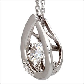 ホワイトクローバー white clover WCFP003RD 【Swing Stone】 スウィングストーン シリーズ 揺れ続ける不思議なキュービック ネックレス ティアドロップ しずく型 シルバー