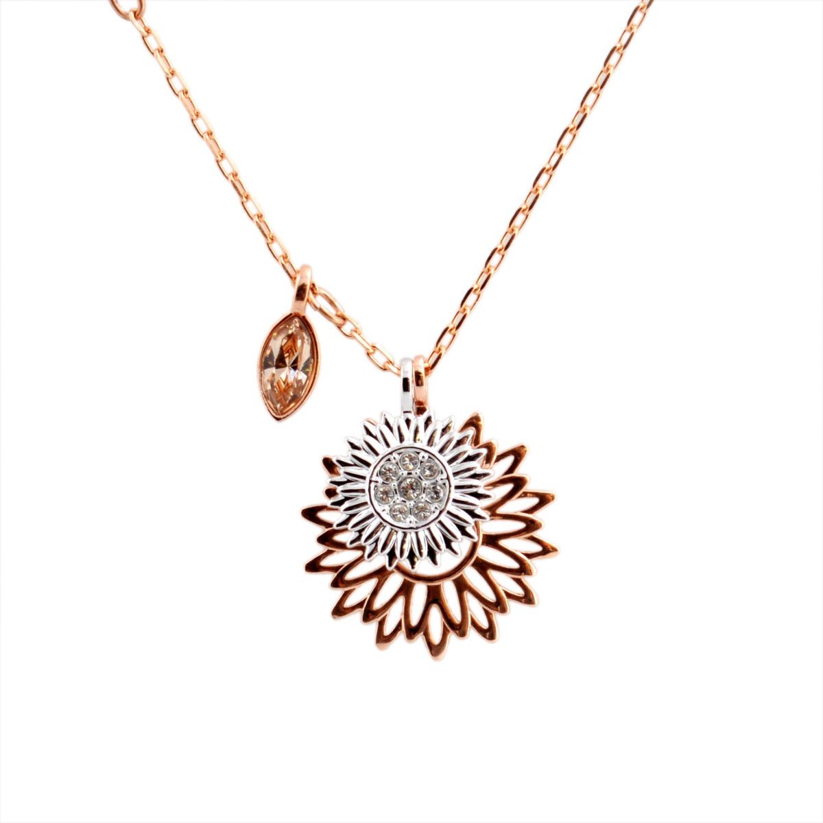スワロフスキー SWAROVSKI 5213245 「ミランダ・カー」デザイン Duo Sunflower ひまわりモチーフ クリスタルパヴェ ネックレス ペンダント