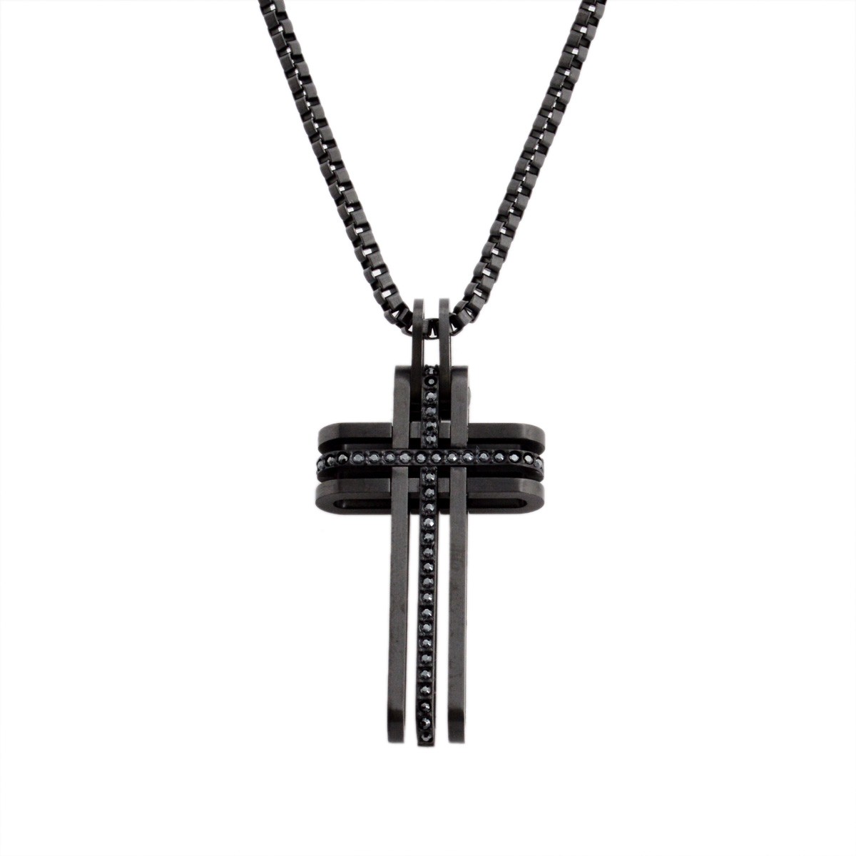 スワロフスキー　メンズコレクション SWAROVSKI 5070473 Bengal Cross Black クロスモチーフ クリスタル ペンダント ネックレス