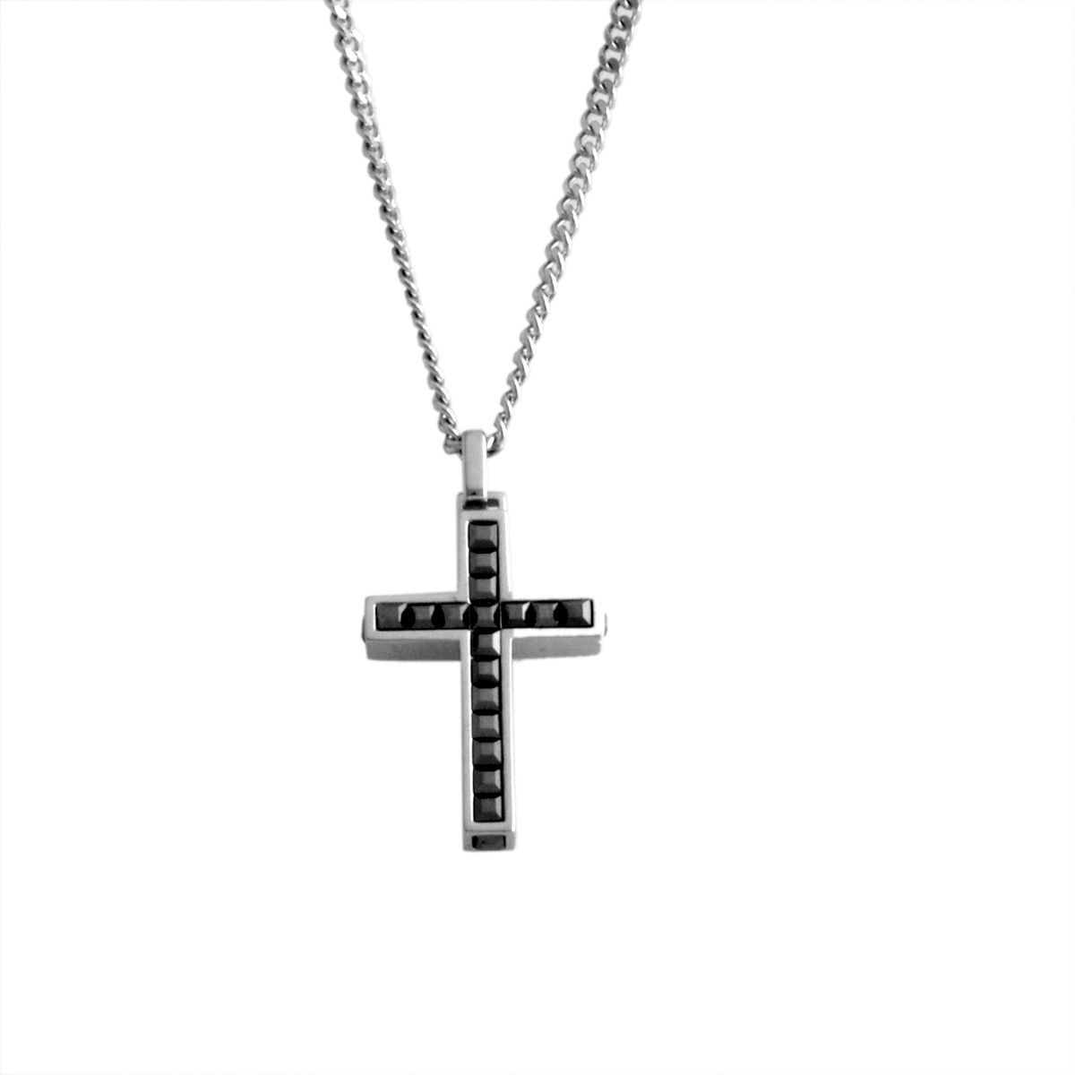 スワロフスキー　メンズコレクション SWAROVSKI 1157279 Midnight Cross Small ジェットヘマタイト クリスタル クロス ペンダント ネックレス