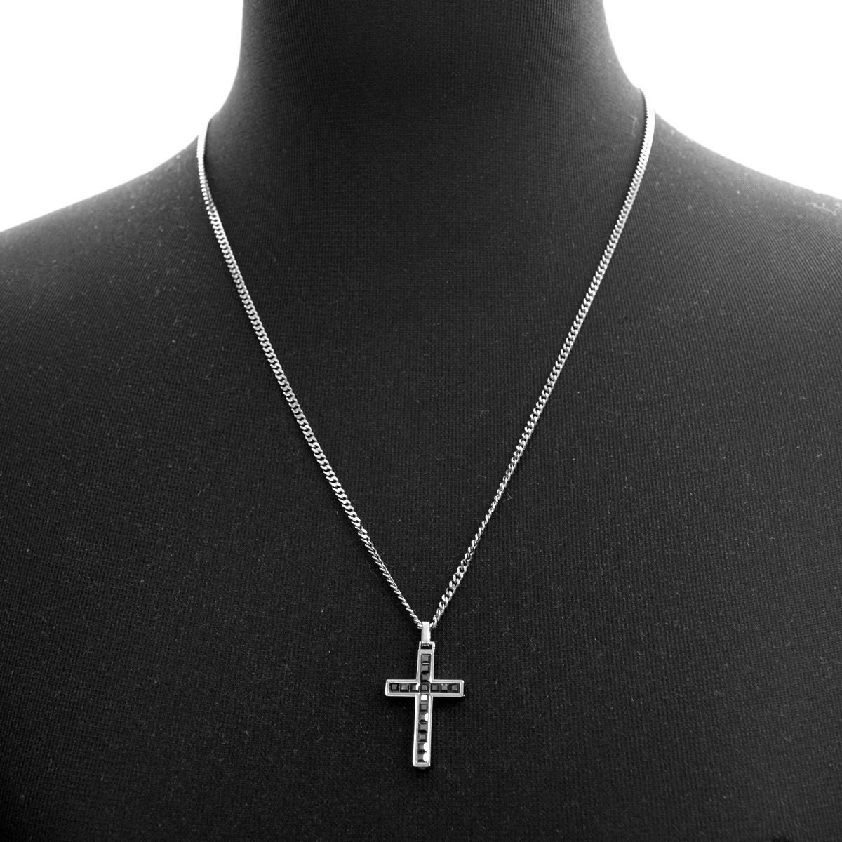 スワロフスキー　メンズコレクション SWAROVSKI 1157279 Midnight Cross Small ジェットヘマタイト クリスタル クロス ペンダント ネックレス