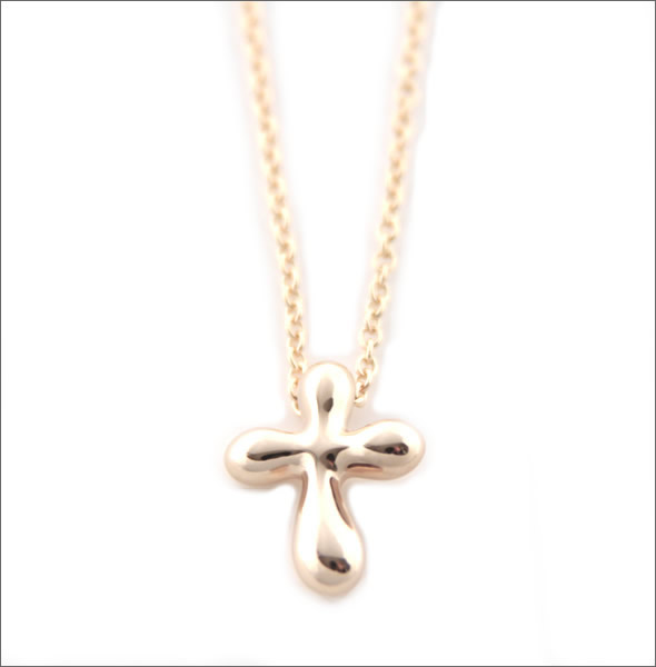 ティファニー  クロス ペンダント・ネックレス ミニ 16in 18RG 28551304