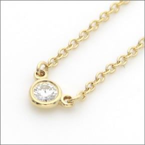 ティファニー  ダイヤモンド バイ ザ ヤード ペンダント .05ct 16in 18Y イエローゴールド 10769213