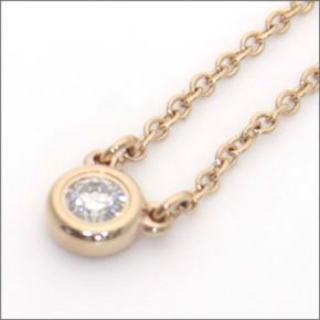 ティファニー  ダイヤモンド バイ ザ ヤード ペンダント .07ct 16in 18R ローズ ゴールド 28274521