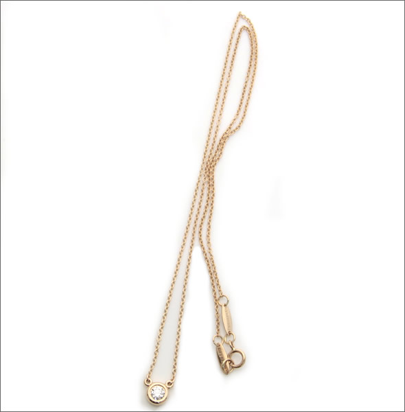 ティファニー  ダイヤモンド バイ ザ ヤード ペンダント .17ct 16in 18R ローズ ゴールド 28274564