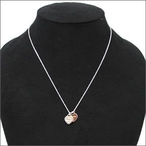ティファニー  RTT ダブルハート ペンダント・ネックレス ミニ 16in SS/RUBEDO 30872533