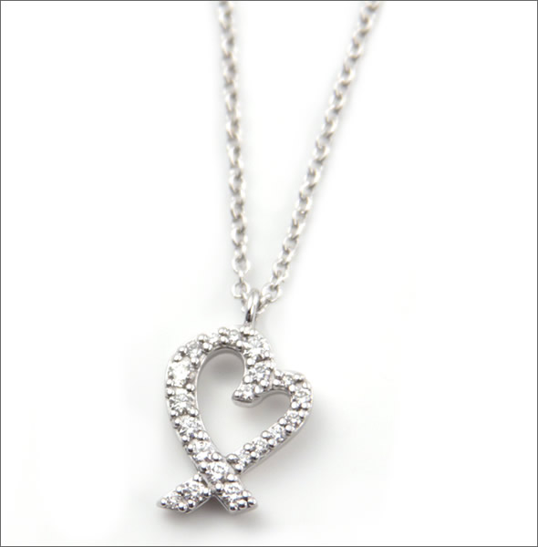 ティファニー  ラビング ハートペンダント スモール ダイヤモンド 16in 18W 26187915