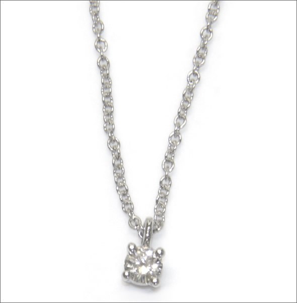 ティファニー  ソリティア ダイヤモンド ペンダント ネックレス 0.12ct 16in PT プラチナ 14001557