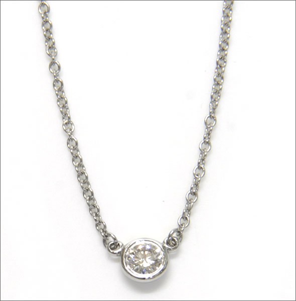 ティファニー  ダイヤモンド バイ ザ ヤード゛ ペンダント ネックレス 0.12ct 16in　PT プラチナ 24834255