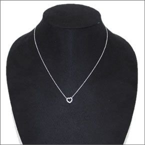 ティファニー  メトロ ハート ダイヤ ペンダント ネックレス ミニ 16in 18KWG 25423593