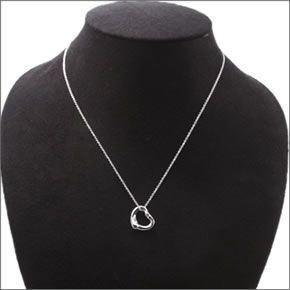 ティファニー  エルサ・ペレッティ オープンハート ペンダント SS SM 2ダイヤ 16in 18967359