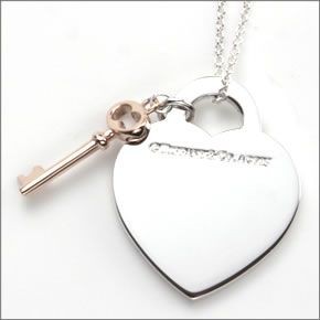 ティファニー  RTT リターン トゥ ティファニー ハート キー ペンダント ネックレス　ミディアム SS/RUBEDO 30971531