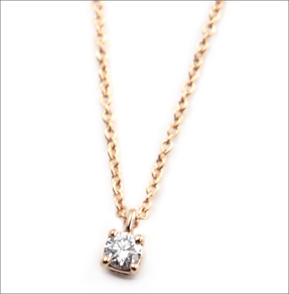ティファニー  ソリティア ダイヤモンドペンダント・ネックレス 0.17ct 16in 18KRG  30223942