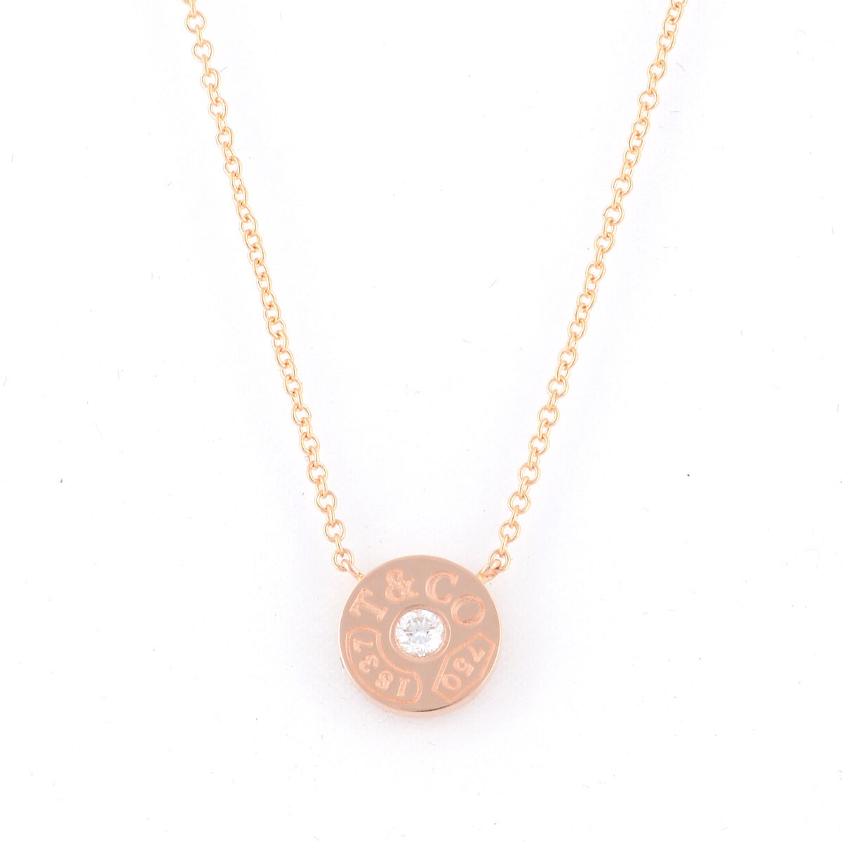 ティファニー Tiffany&CO 33286007 1837 サークル ペンダント ダイアモンド 16in 18KRG ネックレス